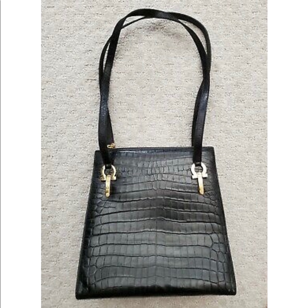 Authentic Salvatore Ferragamo Gancini Shoulder Bag